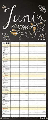 Tafel Timer 2020: Typo Art Familienkalender mit 4 breiten Spalten in Tafeloptik. Hochwertiger Familienplaner mit Ferienterminen, Vorschau bis März 2021. - 7