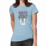 Einmachglas mit Blumen Frauen T-Shirt