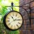 Wetterfeste Retro-Garten-Uhr für draußen im Design Paddington-Station, Wanduhr, doppelseitig mit Außenhalterung 20 cm - 4